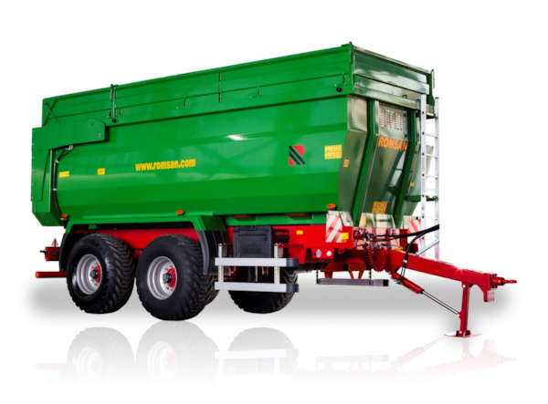 Remorca Agricola ROMSAN R160TAHKP4 - TANDEM BENA TIP U 16t, basculare spate, frana pe aer, axa viratoare spate de vanzare