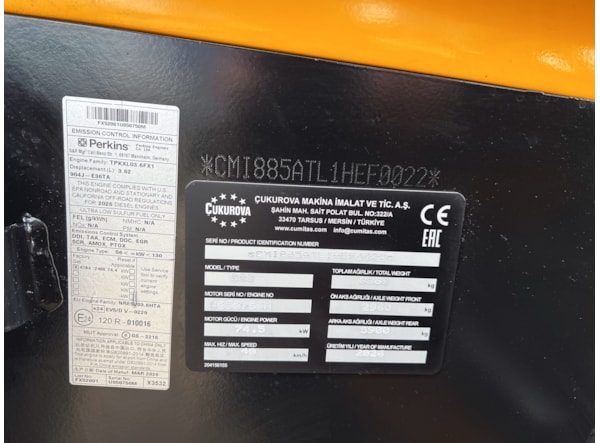 Buldoexcavator CUKUROVA 885 STAGE V Echipare Pro de vanzare