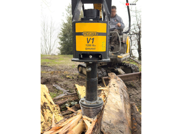 Despicator de lemne MALAGUTI V8 + Cap despicator conic -- Excavator 10 - 15 t. -- de vanzare