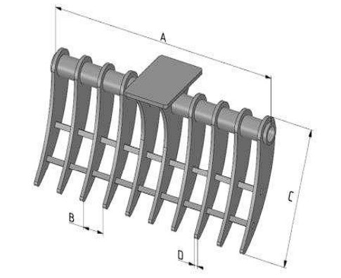Grebla constructii - excavator MR80R -- 1000 mm --  miniexcavator 4 - 7.5 t. --