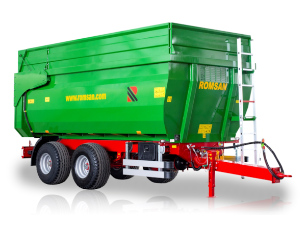 Remorca Agricola ROMSAN R100TAHKP4 -TANDEM BENA TIP U 10t, basculare spate, frana pe aer de vanzare
