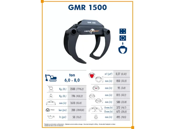  Agriforest GMR1500 -- midiexcavatoare 6 - 8 t. -- de vanzare