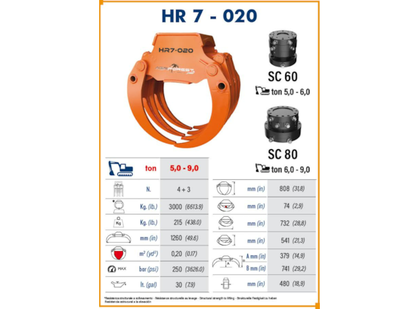  Agriforest HR 7 (Multifunctional) cu rotator hidraulic- -midiexcavatoare 5 - 9 t -- de vanzare