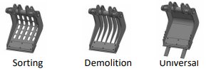  Idrobenne Graifer cu 2 palete DG 50+GRI - miniexcavator 3,5 - 5 t. de vanzare