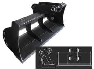 Cupa miniexcavator UtilMAX Cupa taluzare 1000 mm - - 1 - 2.4 t.  -- de vanzare