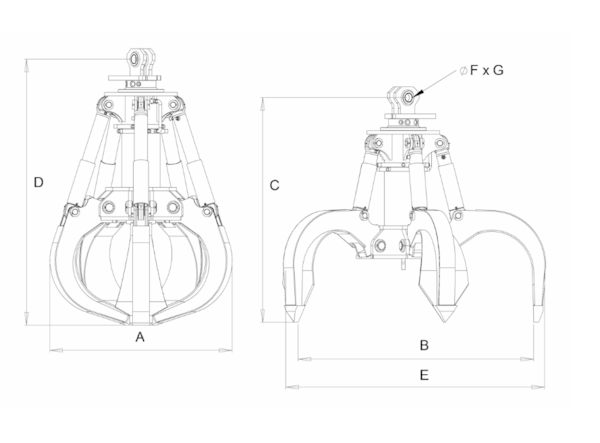  Idrobenne Graifer PV-6/500 + GRI 10T/P + suspension link de vanzare