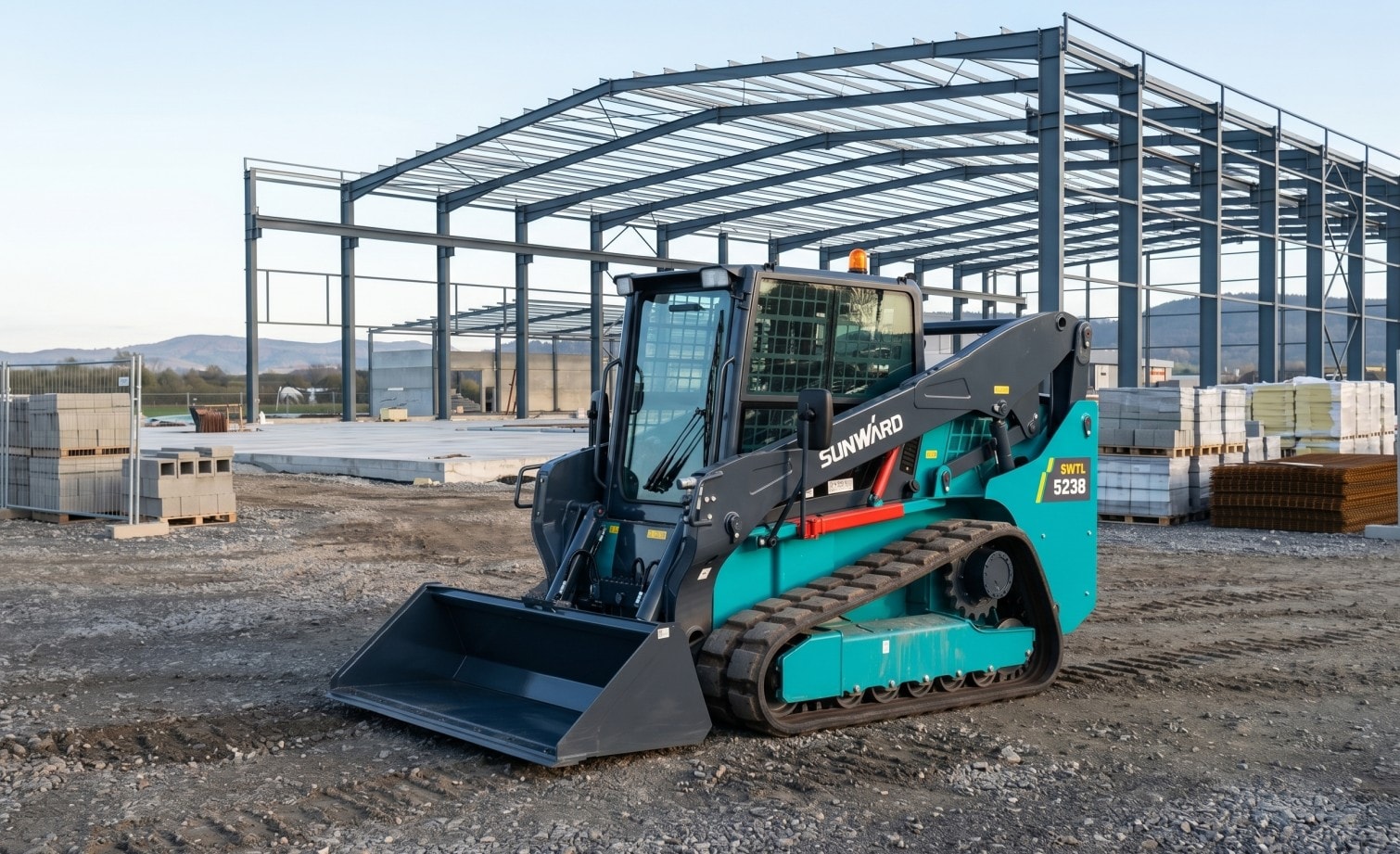 Detaliu compartiment motor și acces pentru mentenanță la Sunward SWTL 5238