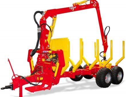 Remorca Forestiera RABAUD XYLOTRAIL 15 + macara XYLOGRUE 6.75 -- Tractor 120 - 180 Cp --  de vanzare