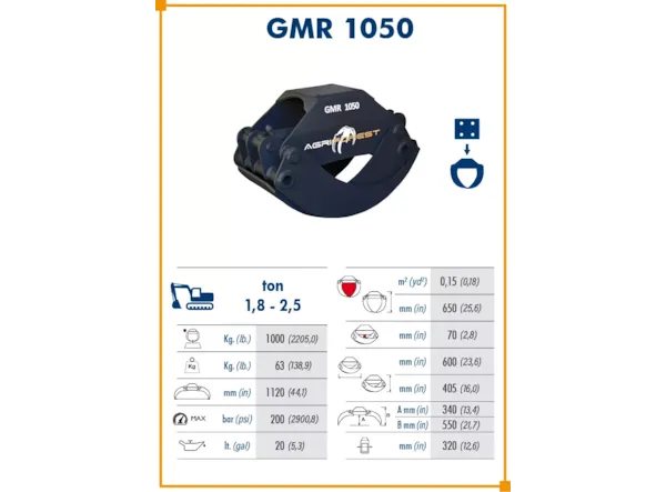 Agriforest Graifer GMR 1050 -- miniexcavatoare 1.7 - 2.5 t. -- de vanzare