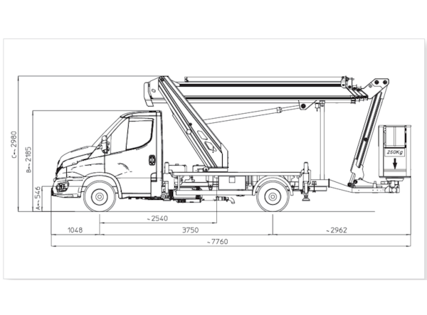 Nacela Autosasiu Multitel MJE 250 - autosasiu Iveco Daily de vanzare
